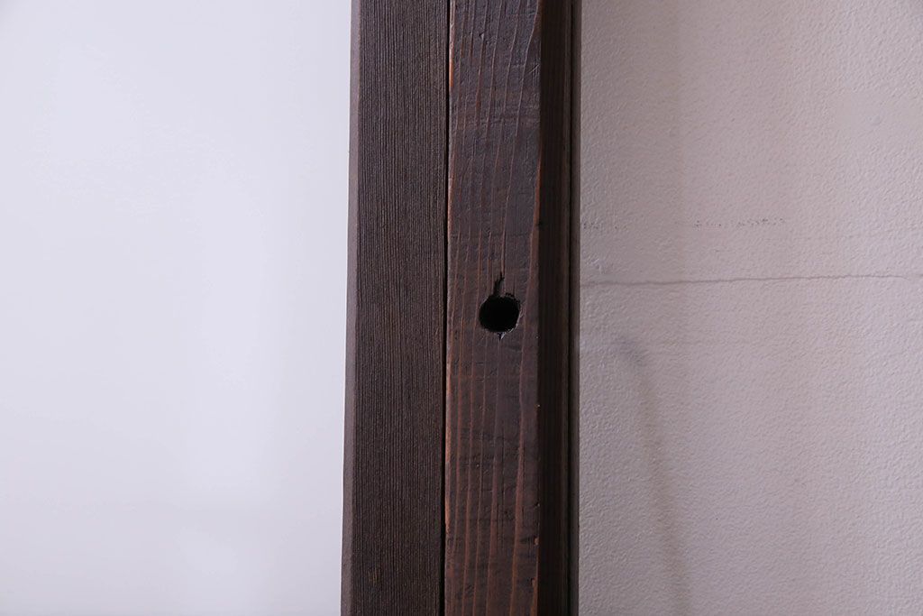 和製アンティーク　おしゃれな市松模様のガラス戸4枚セット