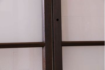 和製アンティーク　おしゃれな市松模様のガラス戸4枚セット