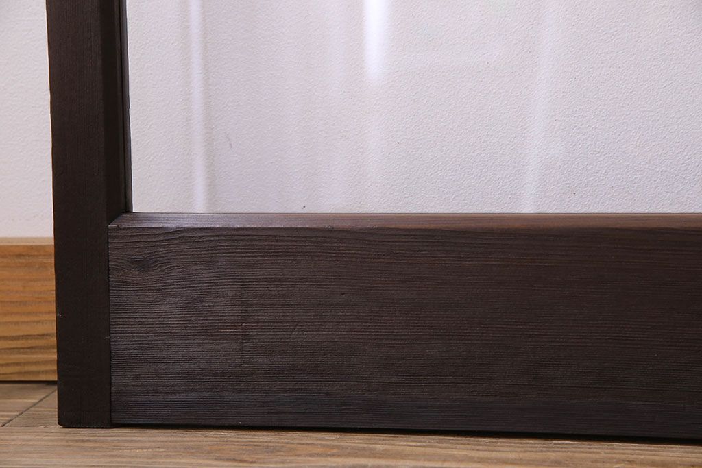 和製アンティーク　おしゃれな市松模様のガラス戸4枚セット