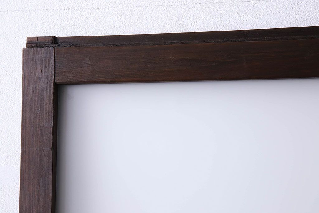 和製アンティーク　おしゃれな市松模様のガラス戸4枚セット