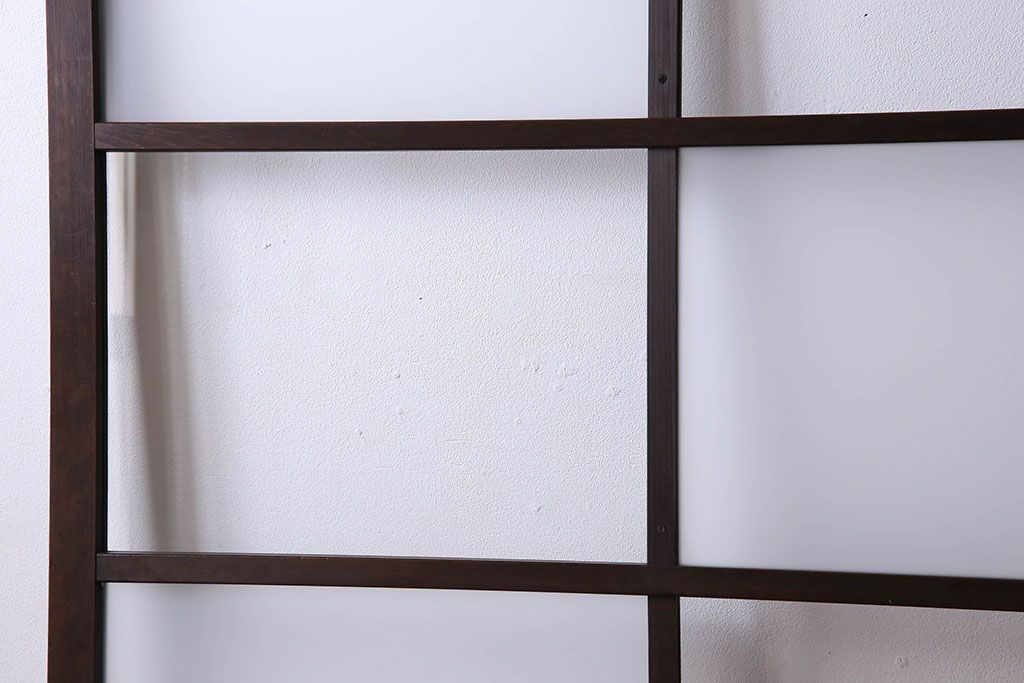 和製アンティーク　おしゃれな市松模様のガラス戸4枚セット