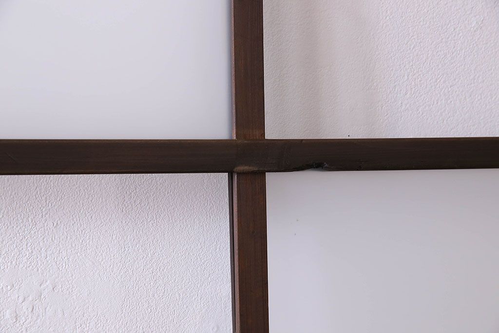 和製アンティーク　おしゃれな市松模様のガラス戸4枚セット