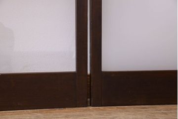 和製アンティーク　おしゃれな市松模様のガラス戸4枚セット