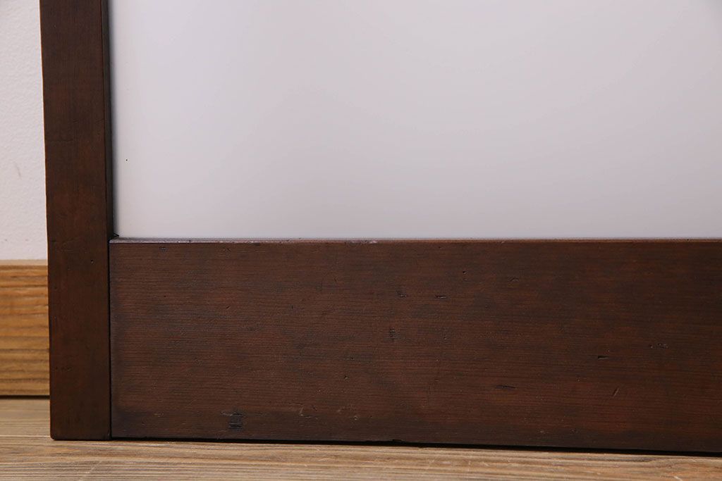 和製アンティーク　おしゃれな市松模様のガラス戸4枚セット