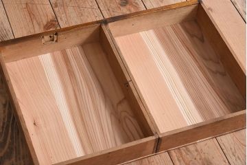 レトロ家具　栓材製　レトロな古い木のアンティーク文机