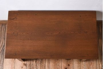 レトロ家具　栓材製　レトロな古い木のアンティーク文机