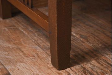 レトロ家具　栓材製　レトロな古い木のアンティーク文机
