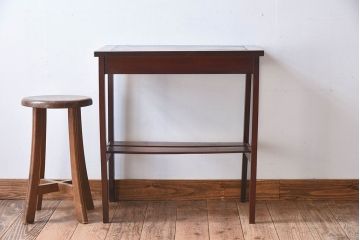 レトロ家具　レトロな古い木のサイドテーブル(作業台)
