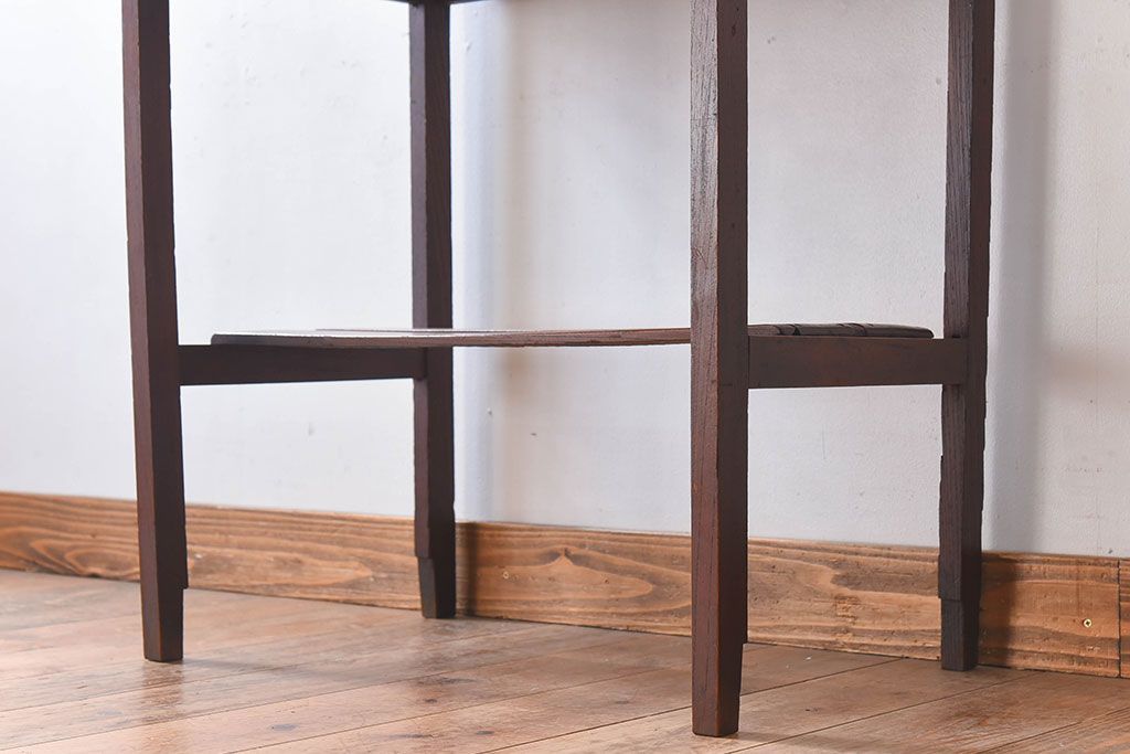 レトロ家具　レトロな古い木のサイドテーブル(作業台)