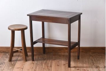 レトロ家具　レトロな古い木のサイドテーブル(作業台)