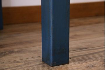 ヴィンテージ家具　アイアンフレームのシャビーなビンテージ作業台(テーブル)(1)