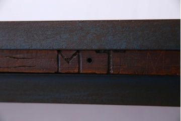 ヴィンテージ家具　アイアンフレームのシャビーなビンテージ作業台(テーブル)(1)