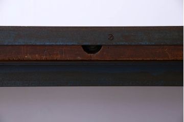 ヴィンテージ家具　アイアンフレームのシャビーなビンテージ作業台(テーブル)(1)