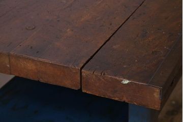 ヴィンテージ家具　アイアンフレームのシャビーなビンテージ作業台(テーブル)(3)