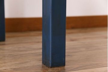 ヴィンテージ家具　アイアンフレームのシャビーなビンテージ作業台(テーブル)(3)