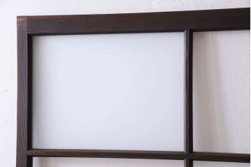 和製アンティーク　おしゃれな市松模様のガラス戸2枚セット