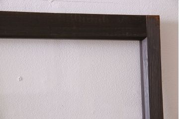 和製アンティーク　おしゃれな市松模様のガラス戸2枚セット