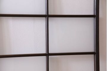 和製アンティーク　おしゃれな市松模様のガラス戸2枚セット