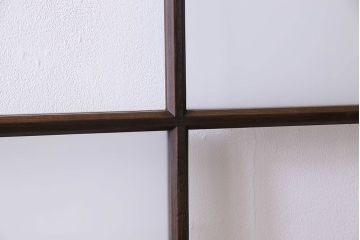 和製アンティーク　おしゃれな市松模様のガラス戸2枚セット