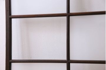 和製アンティーク　おしゃれな市松模様のガラス戸2枚セット