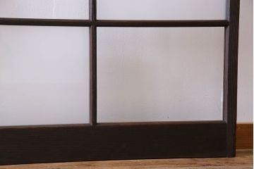 和製アンティーク　おしゃれな市松模様のガラス戸2枚セット