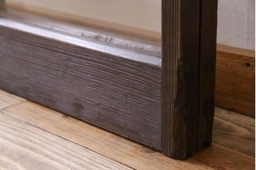 和製アンティーク　おしゃれな市松模様のガラス戸2枚セット