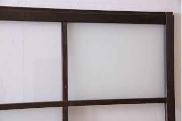 和製アンティーク　おしゃれな市松模様のガラス戸2枚セット