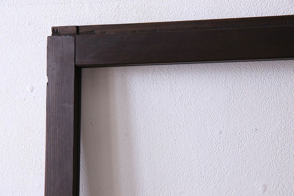 和製アンティーク　おしゃれな市松模様のガラス戸2枚セット