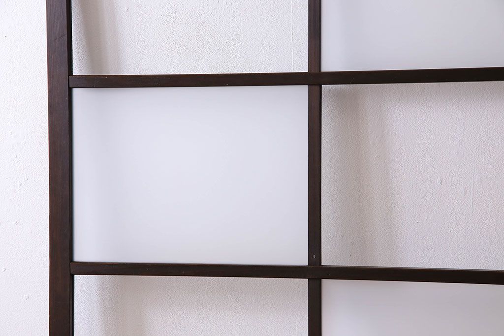 和製アンティーク　おしゃれな市松模様のガラス戸2枚セット