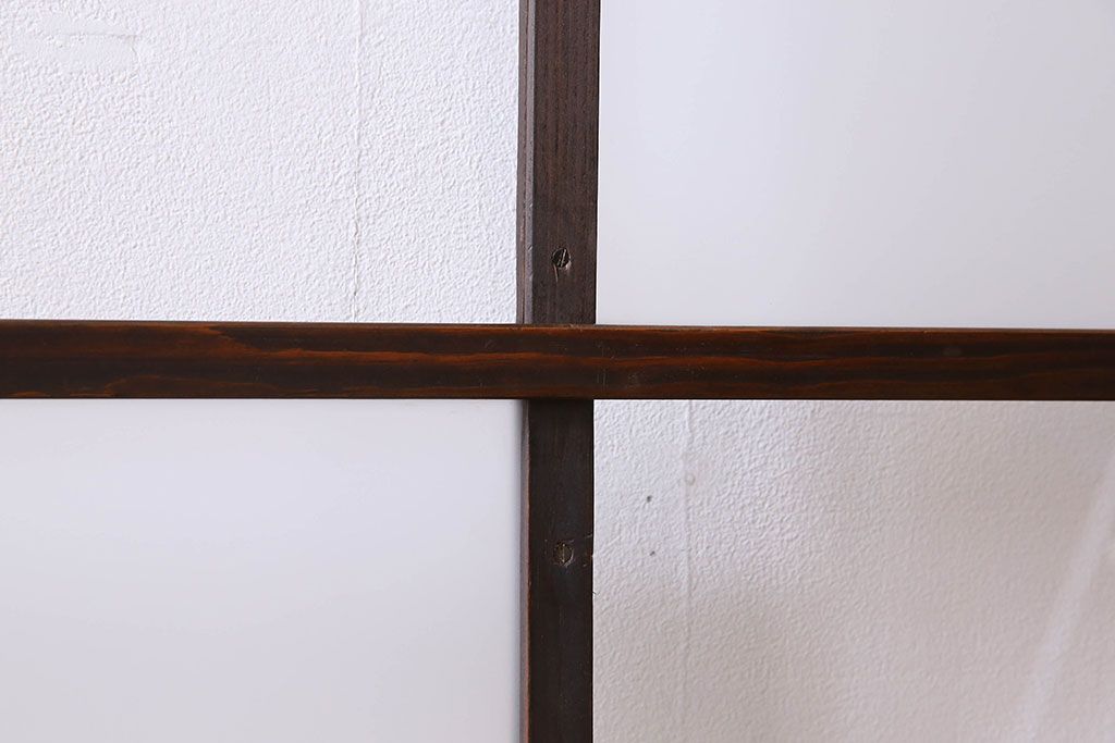 和製アンティーク　おしゃれな市松模様のガラス戸2枚セット