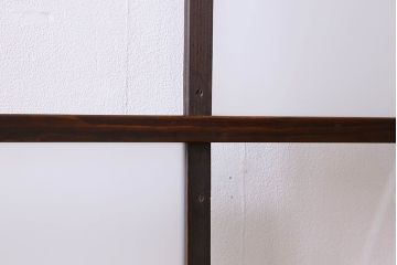 和製アンティーク　おしゃれな市松模様のガラス戸2枚セット