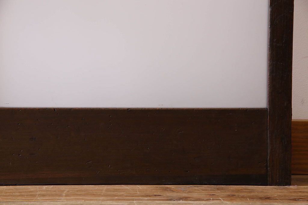 和製アンティーク　おしゃれな市松模様のガラス戸2枚セット