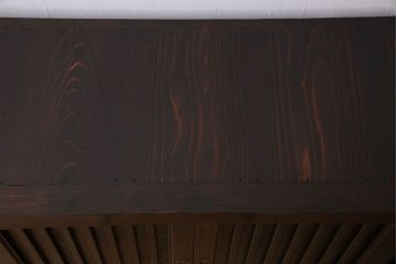 アンティーク家具　明治期　六尺　縦桟四枚引き戸　収納箪笥サイドボード(水屋箪笥)