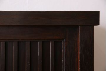 アンティーク家具　明治期　六尺　縦桟四枚引き戸　収納箪笥サイドボード(水屋箪笥)