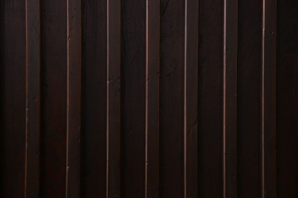 アンティーク家具　明治期　六尺　縦桟四枚引き戸　収納箪笥サイドボード(水屋箪笥)