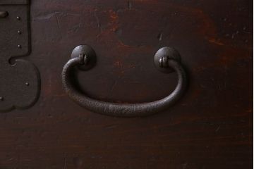 アンティーク家具　明治期　六尺　縦桟四枚引き戸　収納箪笥サイドボード(水屋箪笥)