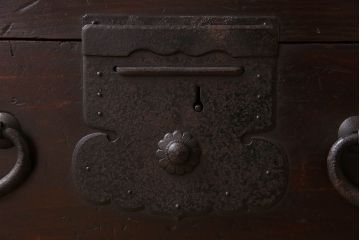 アンティーク家具　明治期　六尺　縦桟四枚引き戸　収納箪笥サイドボード(水屋箪笥)