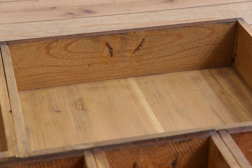 アンティーク家具　変わり型　上手物　古民具・骨董　明治大正期　二段重ね四尺水屋箪笥