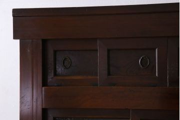 アンティーク家具　変わり型　上手物　古民具・骨董　明治大正期　二段重ね四尺水屋箪笥