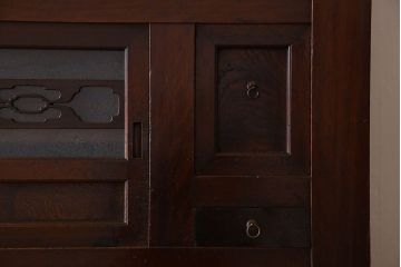 アンティーク家具　変わり型　上手物　古民具・骨董　明治大正期　二段重ね四尺水屋箪笥