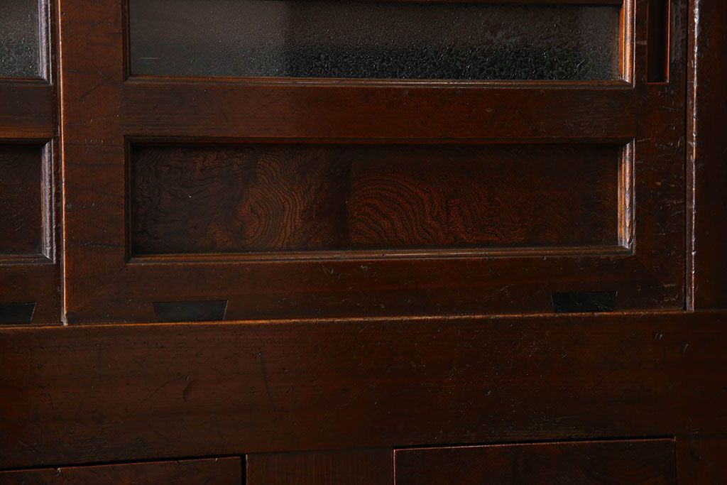 アンティーク家具　変わり型　上手物　古民具・骨董　明治大正期　二段重ね四尺水屋箪笥