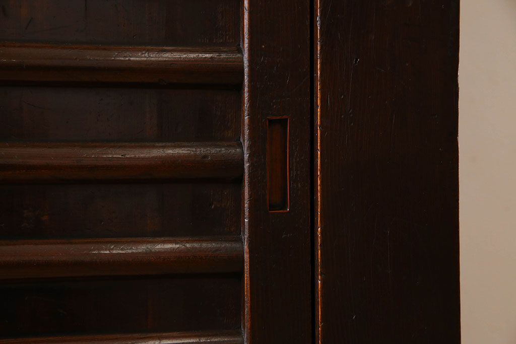 アンティーク家具　変わり型　上手物　古民具・骨董　明治大正期　二段重ね四尺水屋箪笥