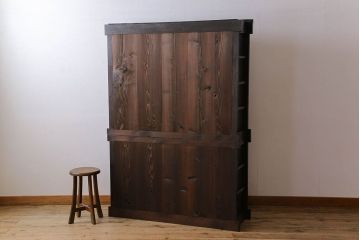 アンティーク家具　変わり型　上手物　古民具・骨董　明治大正期　二段重ね四尺水屋箪笥