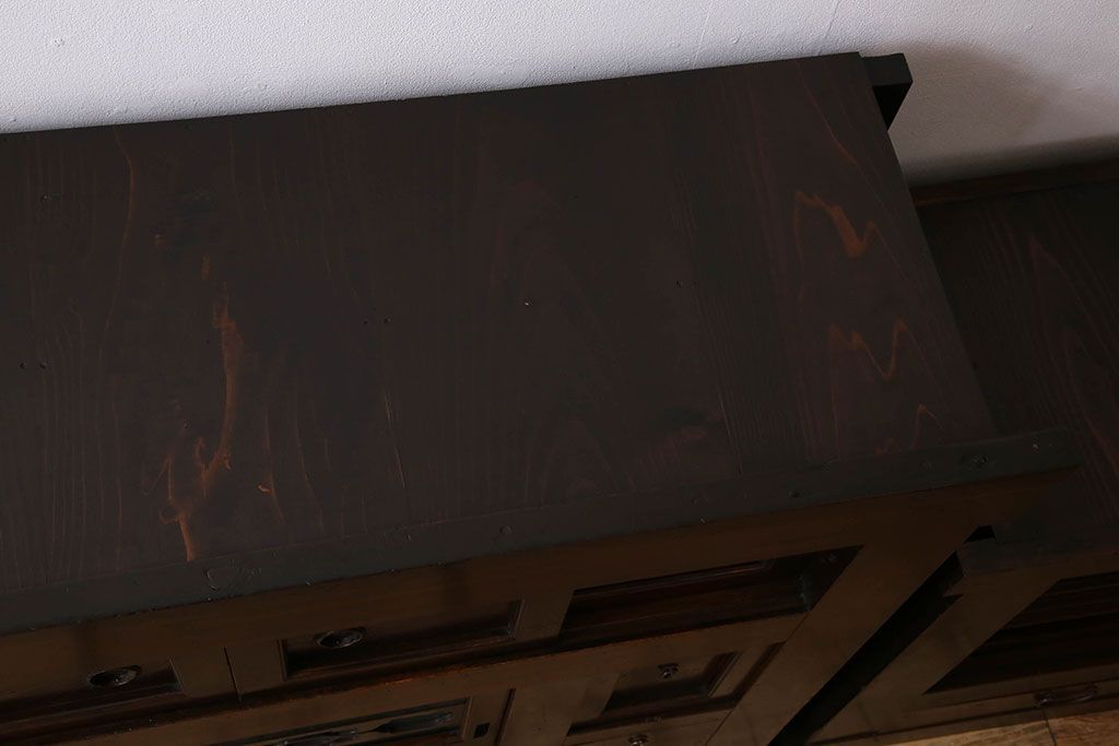 アンティーク家具　変わり型　上手物　古民具・骨董　明治大正期　二段重ね四尺水屋箪笥