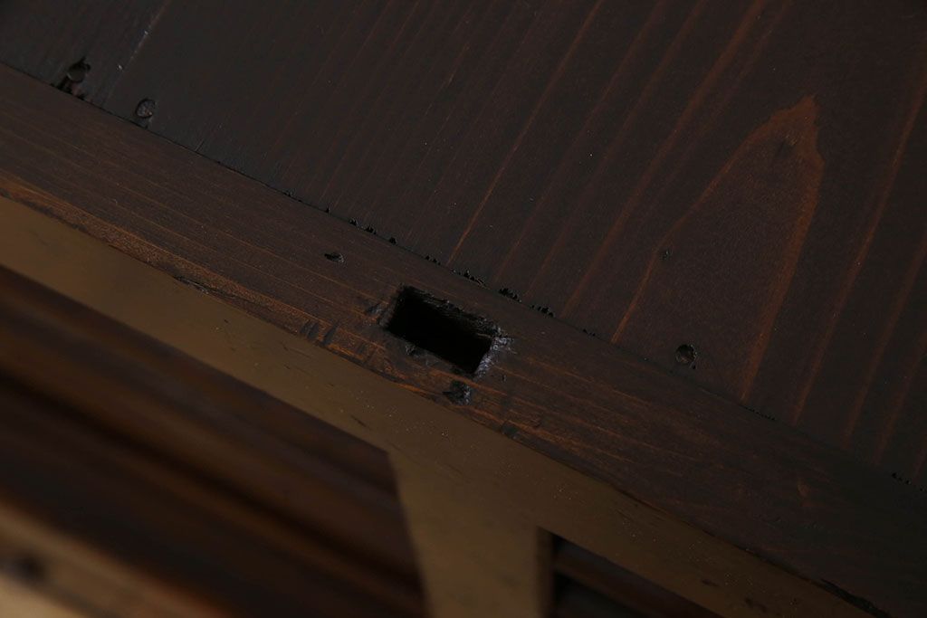 アンティーク家具　変わり型　上手物　古民具・骨董　明治大正期　二段重ね四尺水屋箪笥