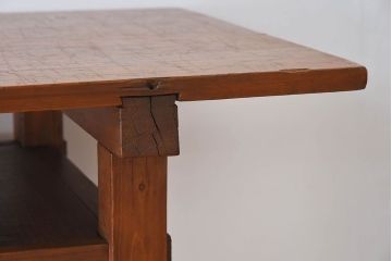 アンティーク家具　アンティーク　古い木製のシンプルな作業台(テーブル)