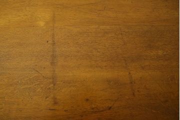 アンティーク家具　アンティーク　古いナラ材製のシンプルな横長作業台(テーブル)