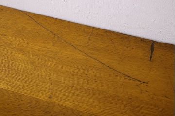 アンティーク家具　アンティーク　古いナラ材製のシンプルな横長作業台(テーブル)