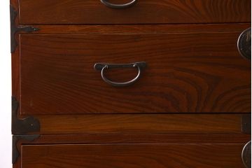 アンティーク家具　アンティーク　前面欅材　重ね二本松箪笥(衣装箪笥)