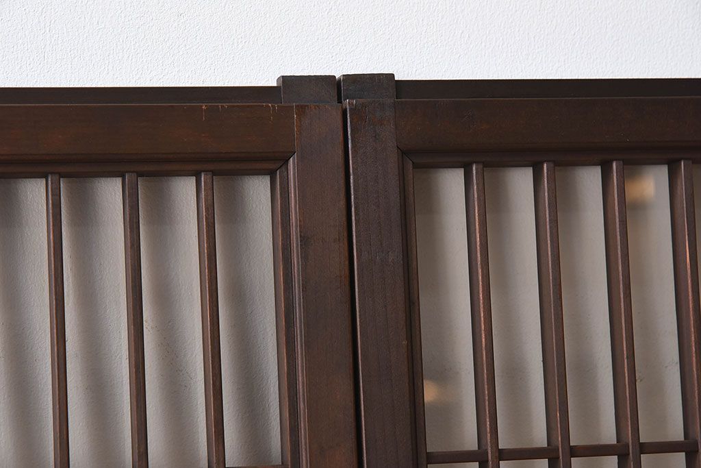 アンティーク　小さなガラス格子戸2枚セット(窓)(2)